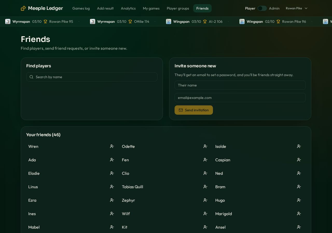 Friends page preview